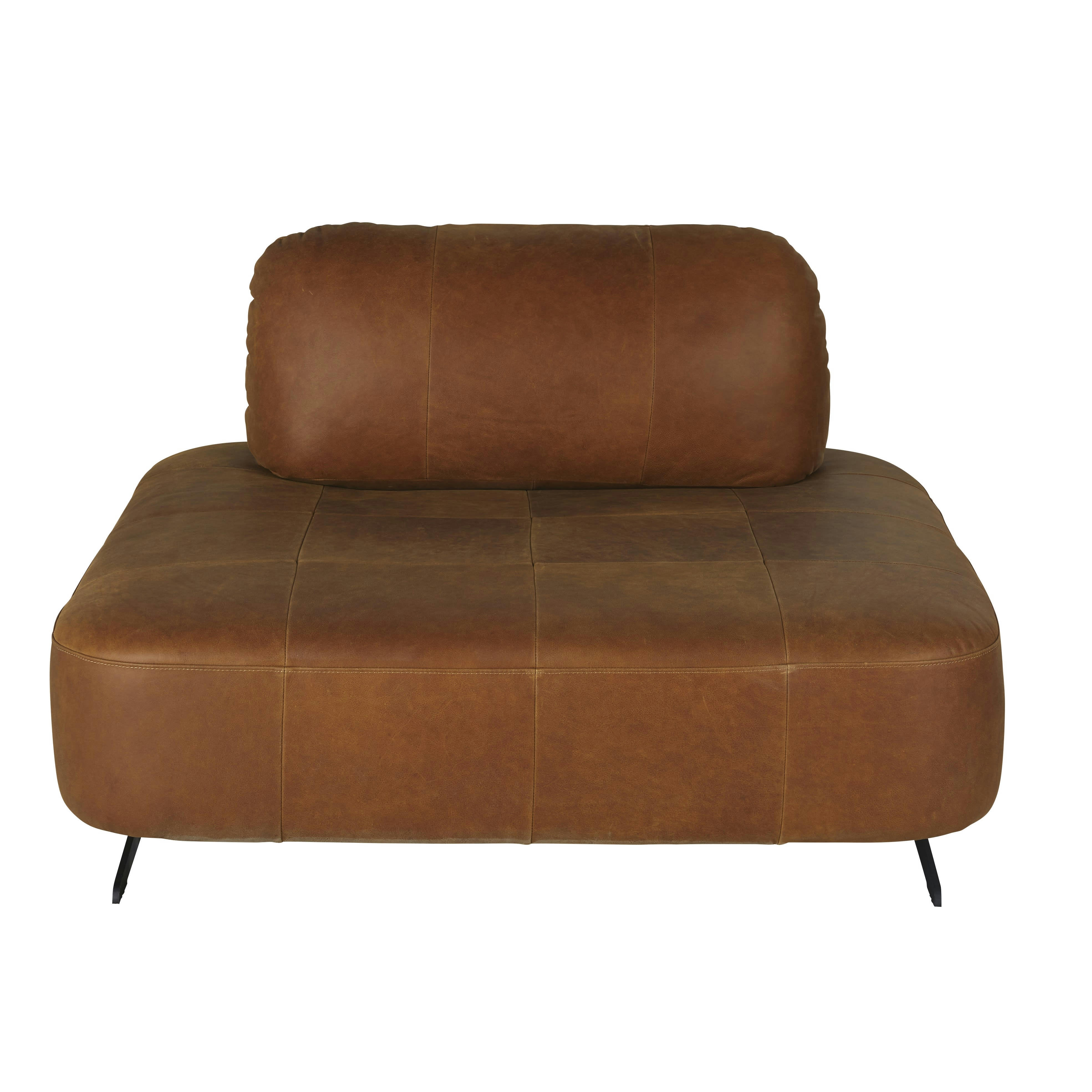 Galaktik - Chauffeuse pour canapé modulable en cuir camel