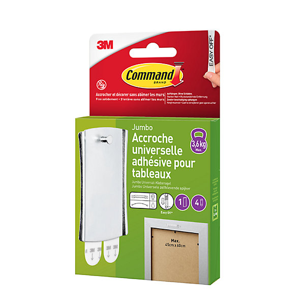 Accroche universelle adhésive pour tableau moyennes 3M Command max 3,6kg