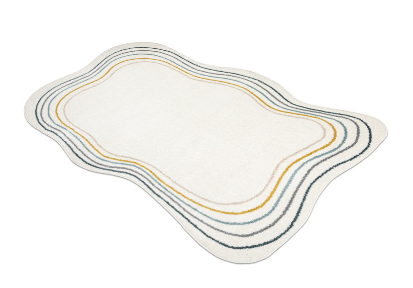 Dywan FUSION 5707 biały / ciemny zielony Shape - Abstrakcja, 160x220 cm