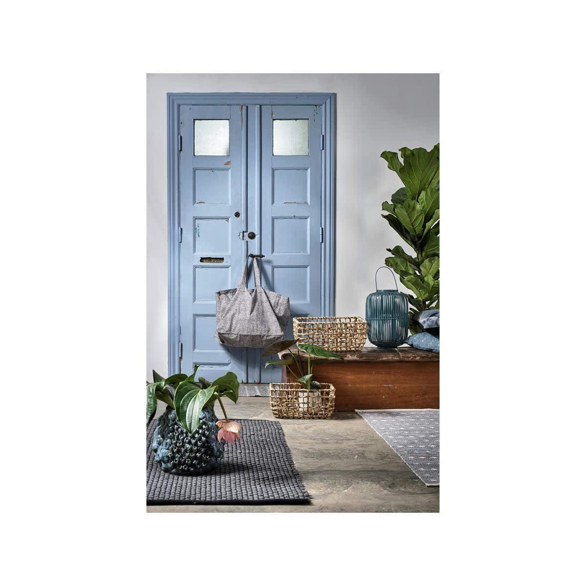 LIVING - Ensemble de paniers en fibre végétale beige