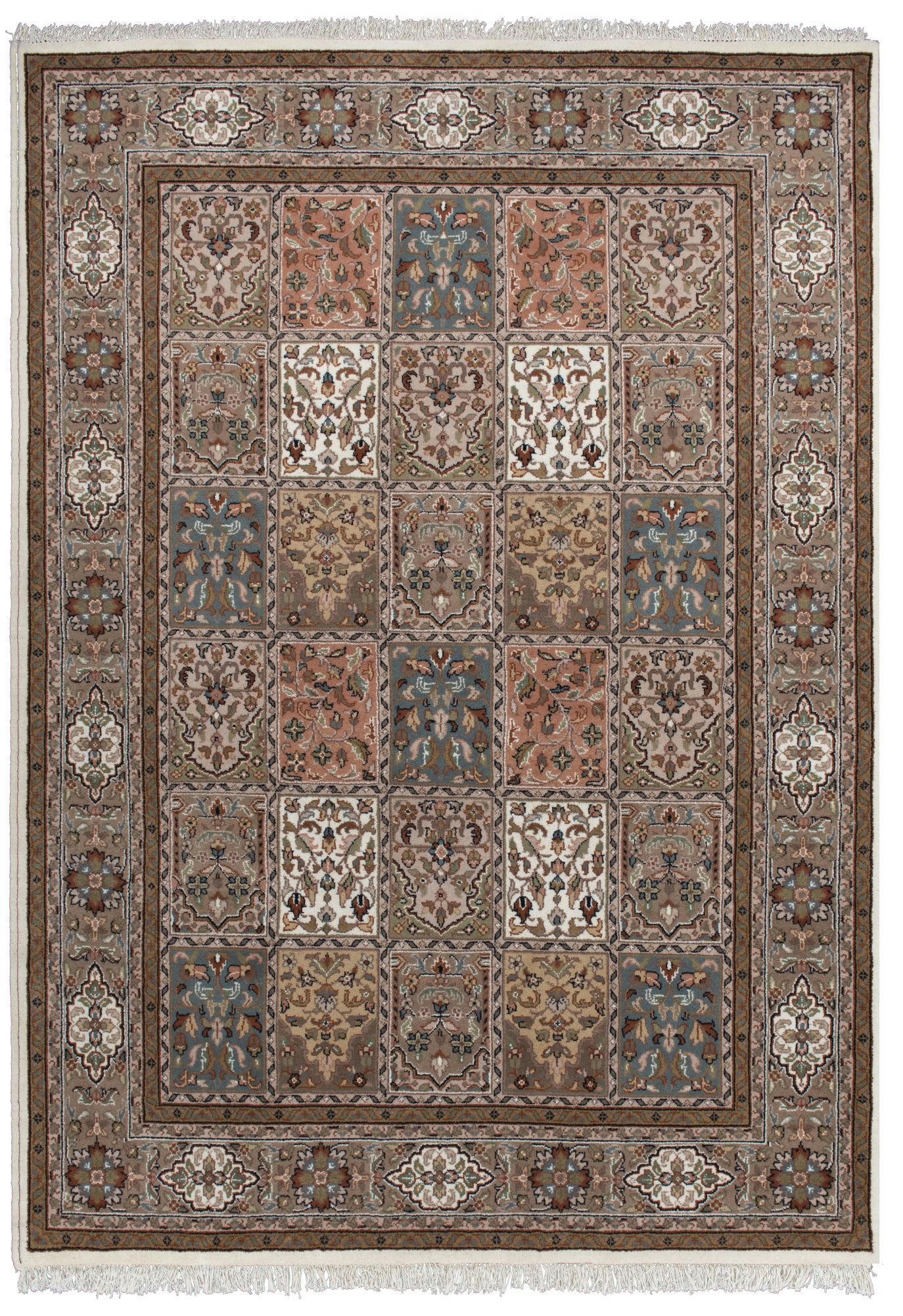 BENARES - Tapis d'orient classique noué main en laine Crème 250x300 cm