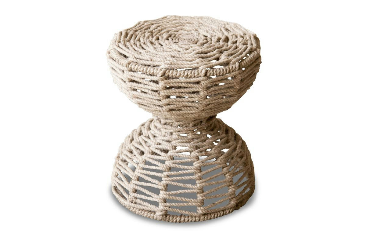 ARPILLERA - Tabouret en jute beige
