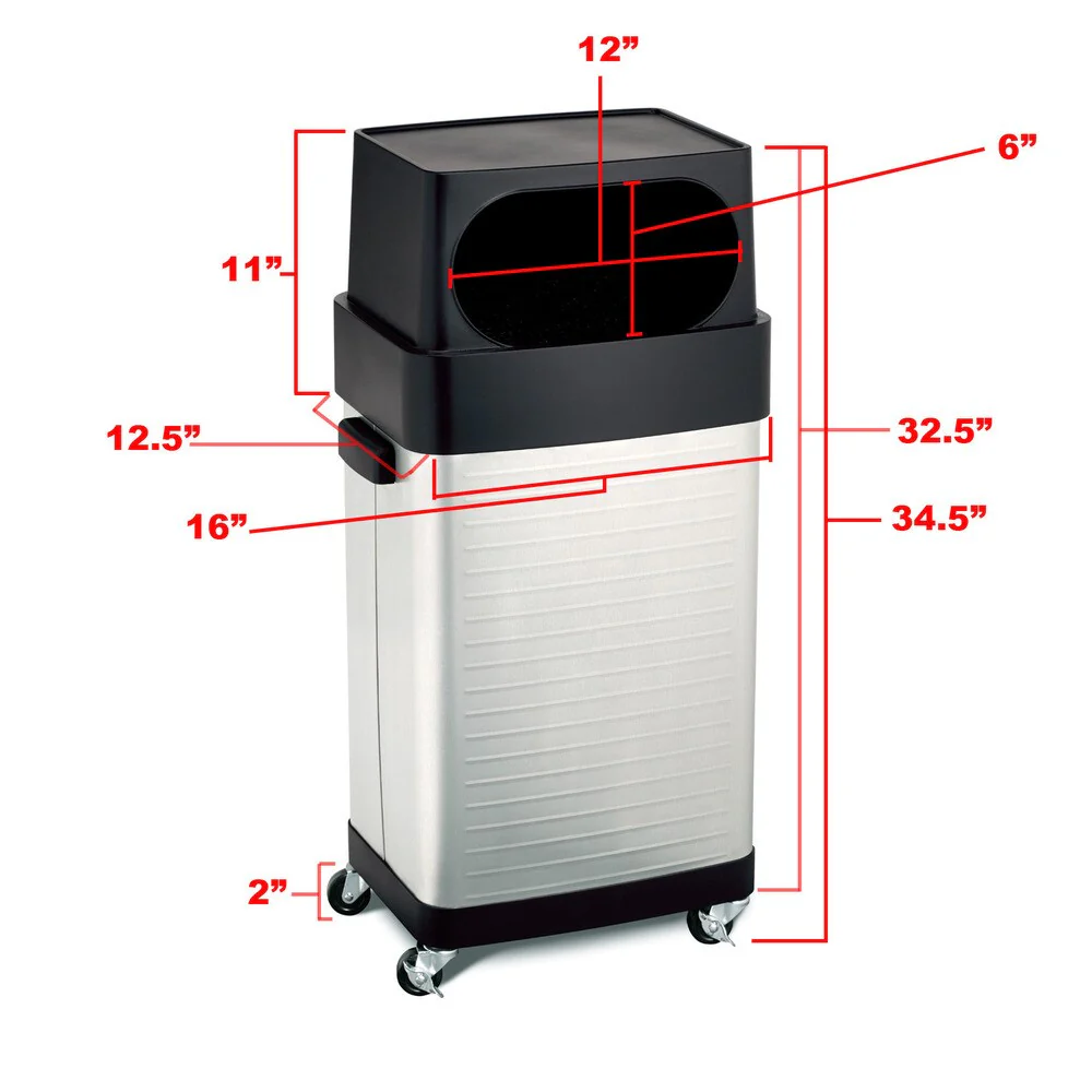 Seville Classics 17-Gallon UltraHD Commercial Heavy-Duty Stainless Steel Trashcan