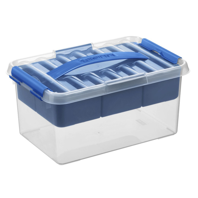 Box de rangement Q-line avec insert transparent et bleu 6 L SUNWARE