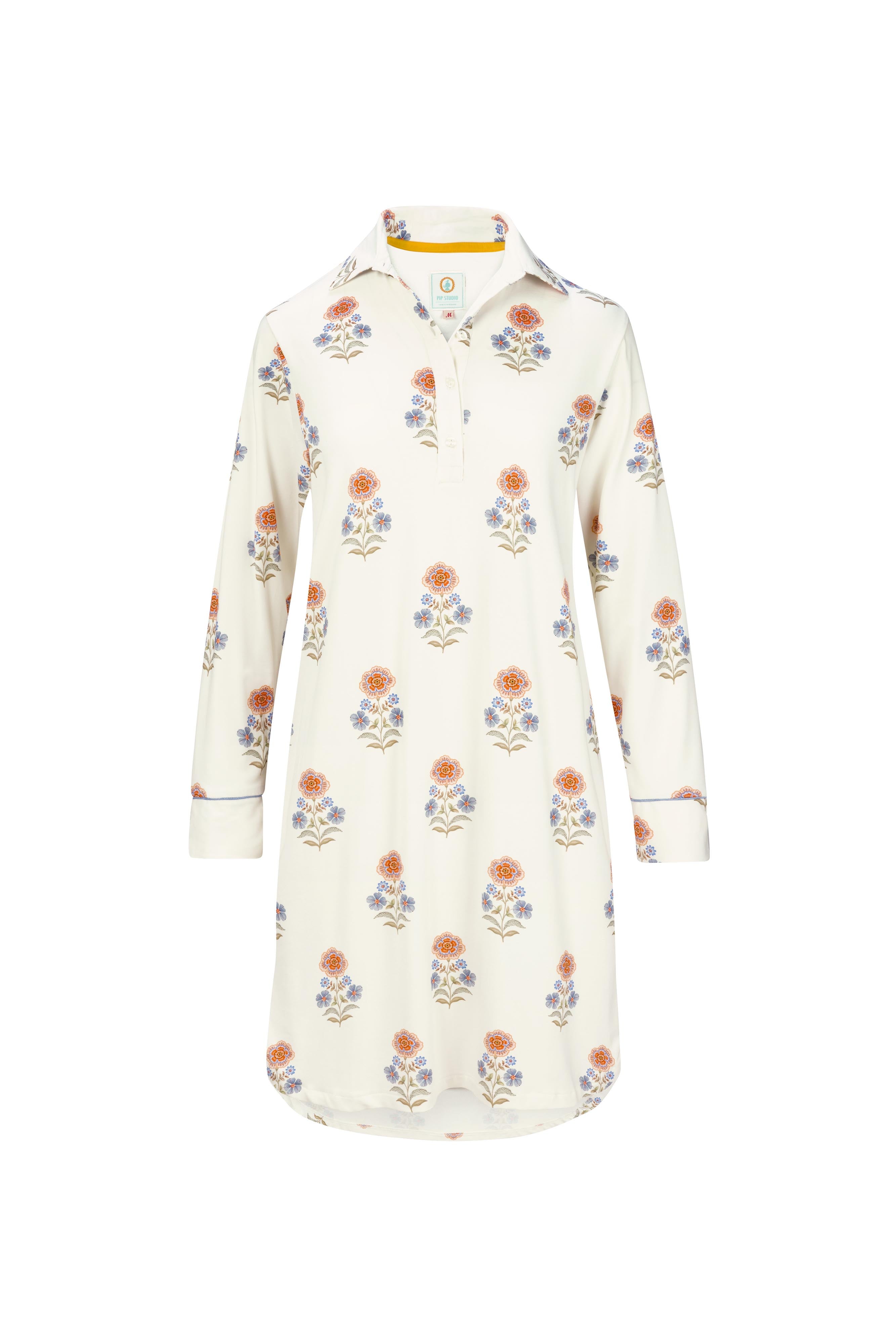 Pip Studio - Daaltje Nachthemd Lange Mouw Dames - Tanaka - Wit - S