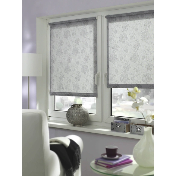 Rollo »EASYFIX«, silberfarben, Stickerei, Polyester