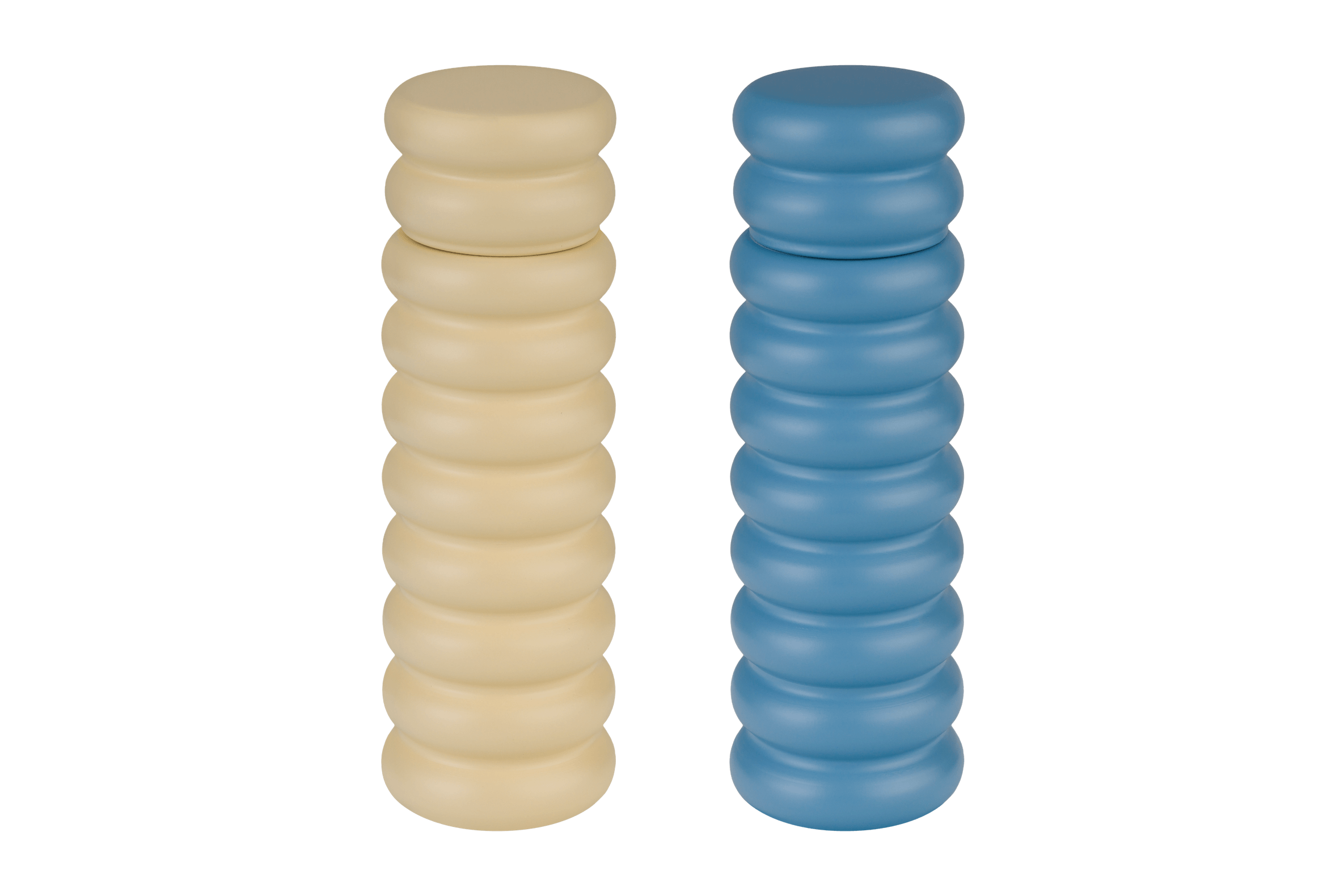 noo.ma Suli kruidenmolens set van 2, gelakt beukenhout - blauw en geel