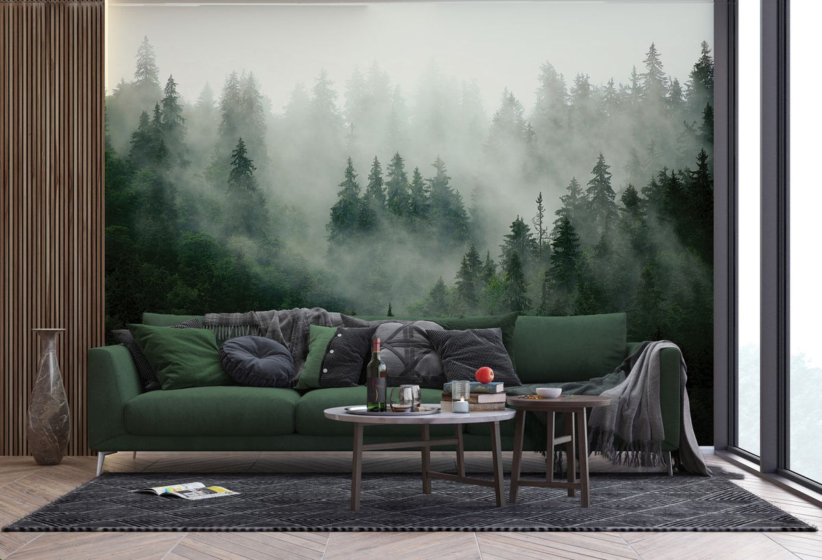 Sanders & Sanders fotobehang berglandschap met bomen groen - 270 x 375 cm - 601167