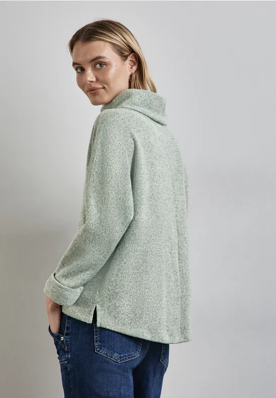 Strick-Look Shirt mit Kragen