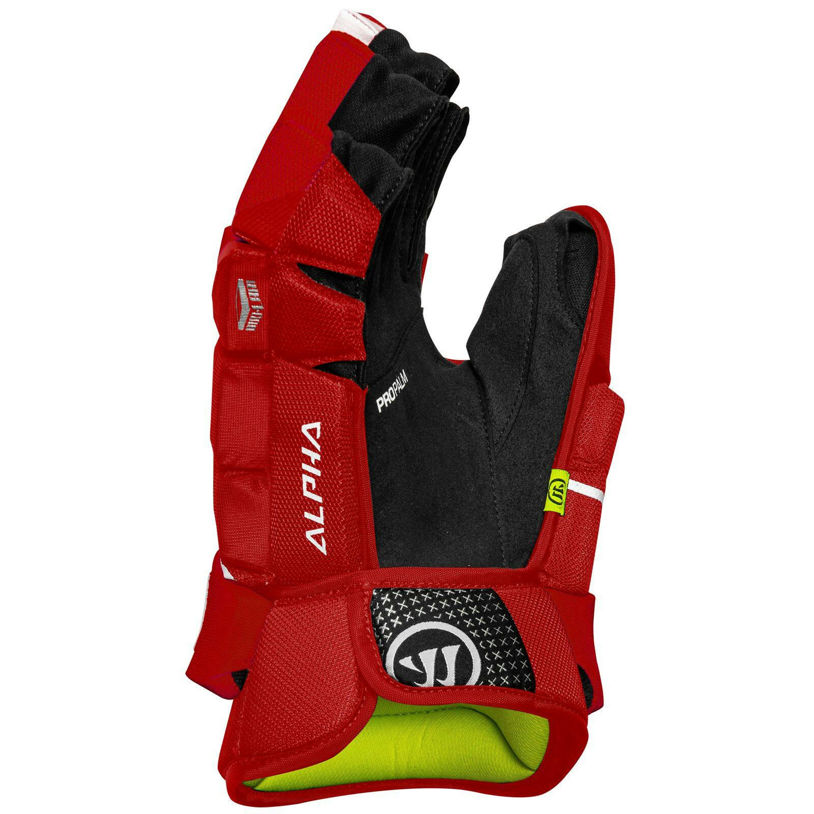 Warrior Alpha LX2 Max Hockey Gloves, Junior, Red/White, Assorted Sizes