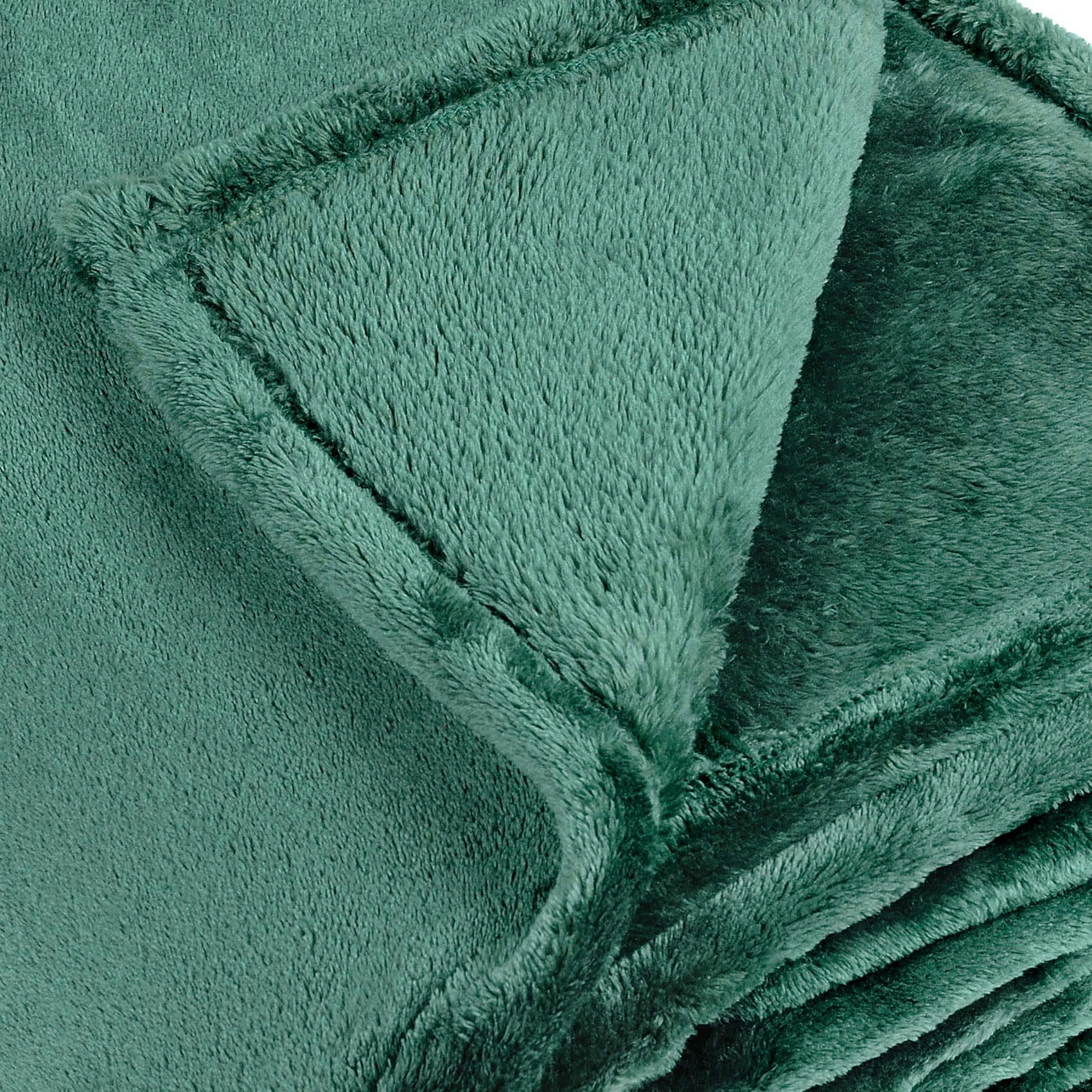 - Couverture polaire uni 180x220cm Vert foncé