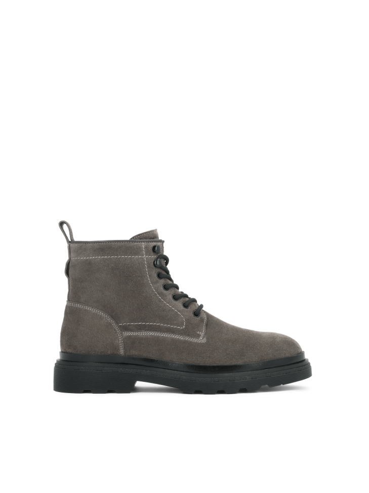 Men's taupe-colored suede boots