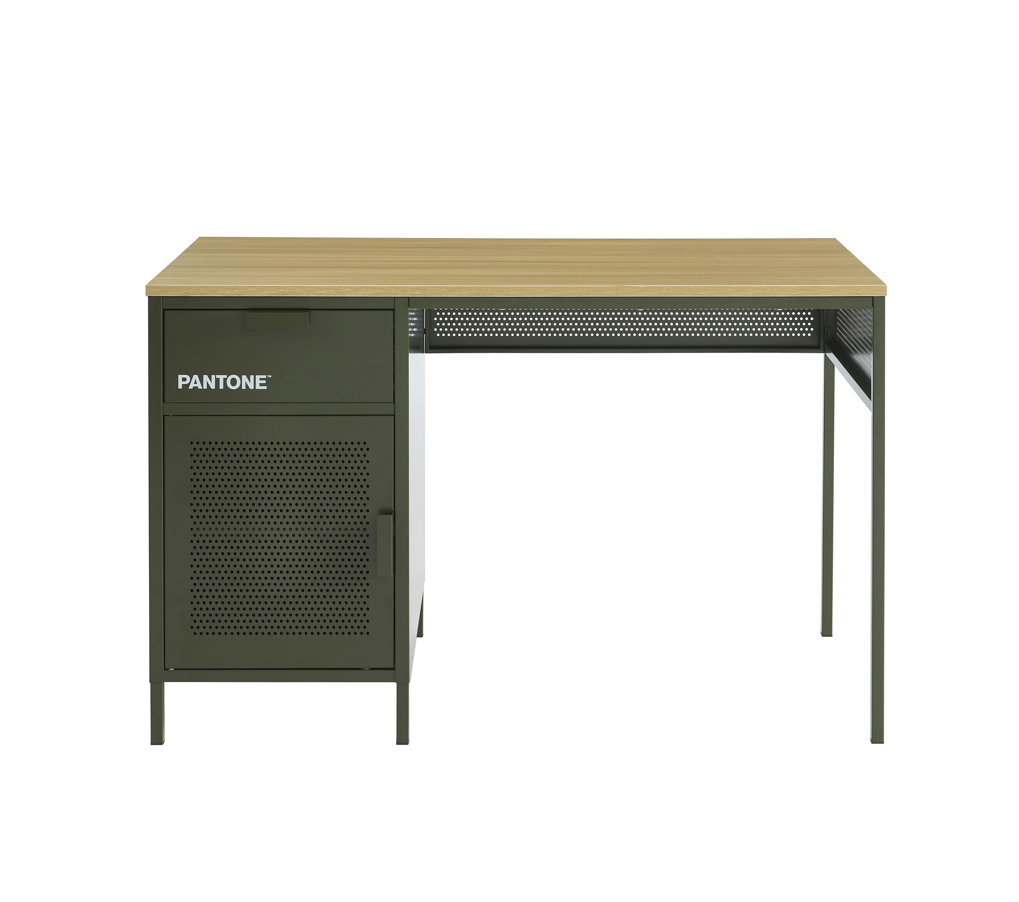 PANTONE - Bureau  métal vert olive foncé 120cm