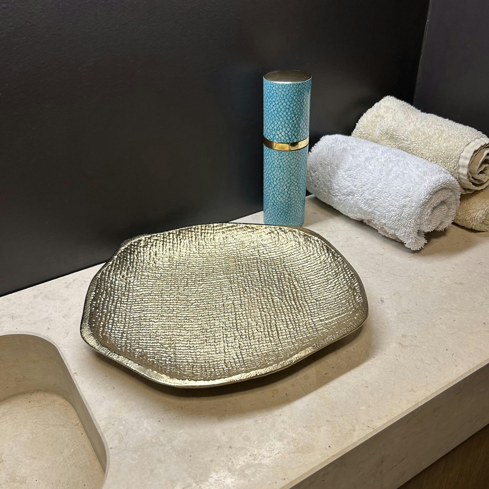 NABI - Plateau en aluminium doré Ø25cm