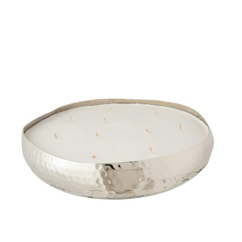 LIVIA - Bougie parfumée métal argent D28cm