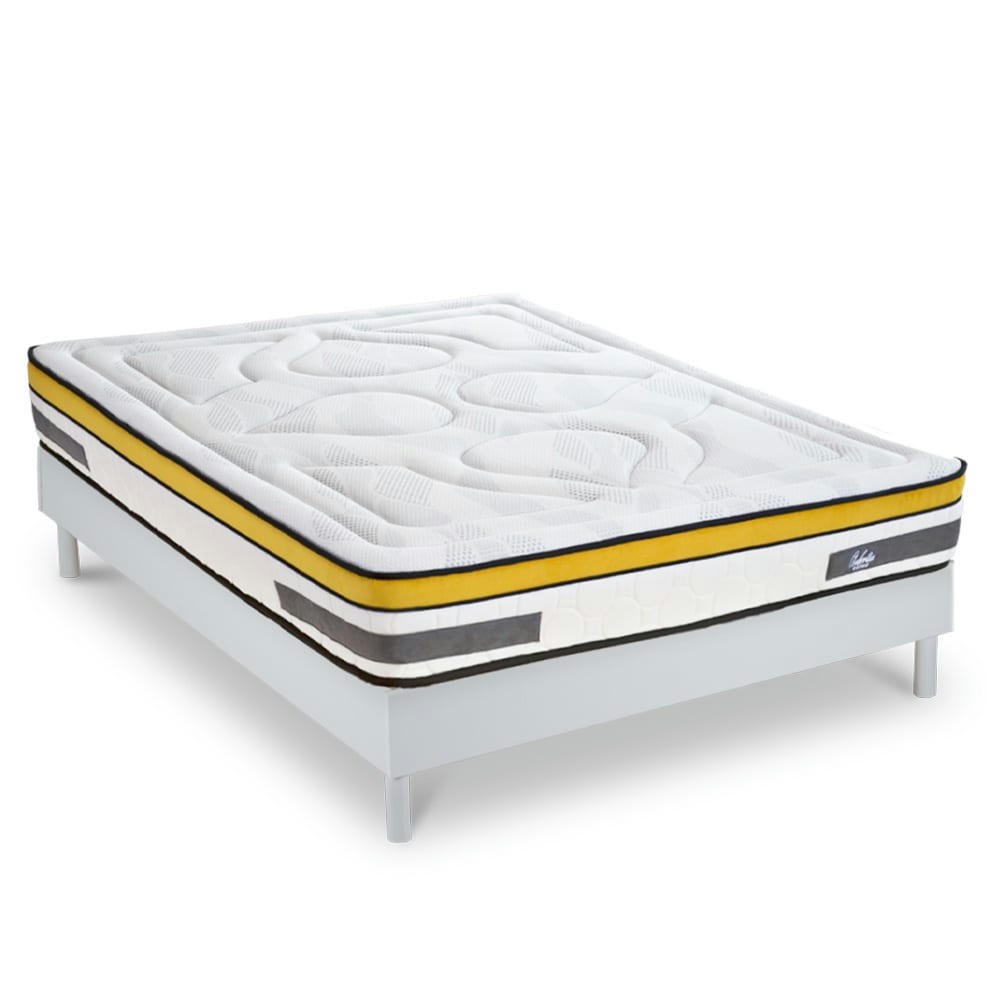 AUBERTIN - Ensemble Aubertin Ressorts ensachés et sommier bois 140x200