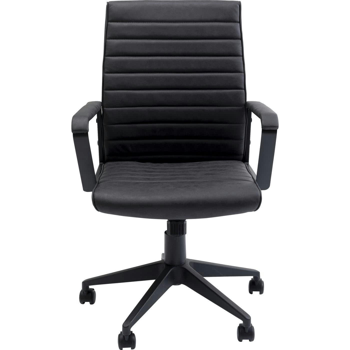 LABORA - Chaise de bureau pivotante réglable à roulettes noire