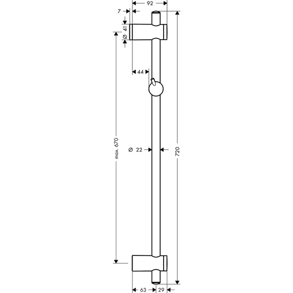 Brausestange, »Unica Reno«, 72 cm, chromfarben
