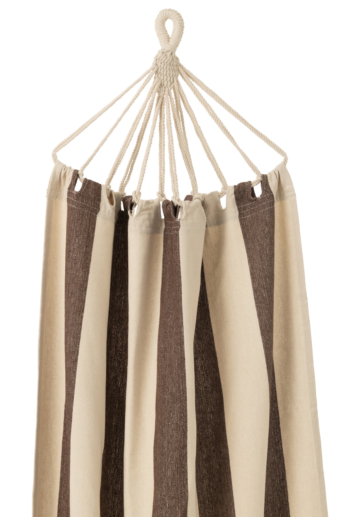 J-Line hangmat Brede Strepen - katoen/polyester - donkerbruin/ecru