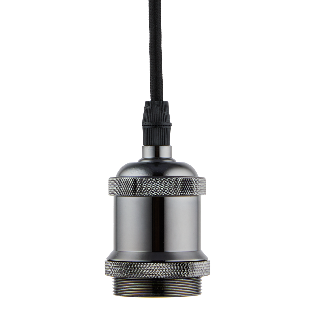Lighto | Pendel Zwart Titanium E27 Fitting | Vintage | 1.5m Snoer | Met Plafondkap