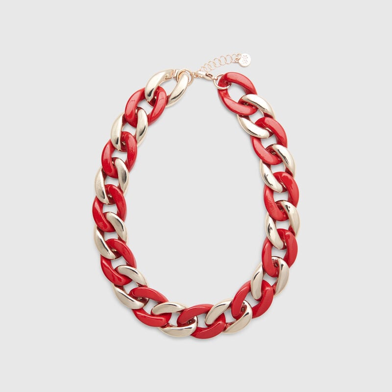 Gold and brick red necklace