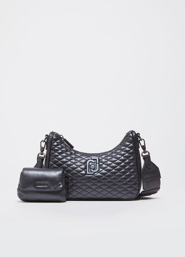 Borsa hobo piccola glossy matelass&eacute;