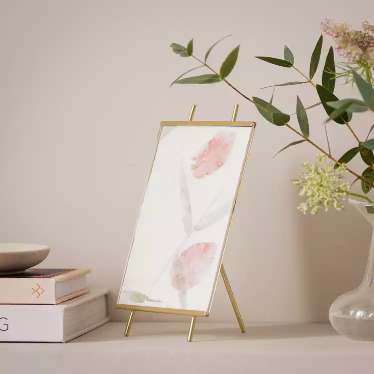 Habitat Gold Glass Easel Picture Frame - 4x6"