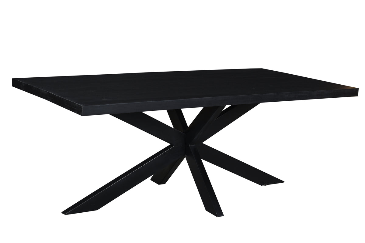 Livingfurn eetkamertafel - mangohout - 180 cm - zwart