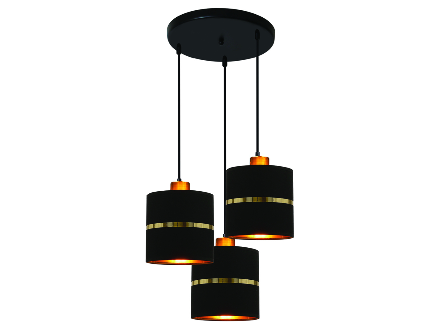 Lampa wisząca Assam 3-punktowa czarna