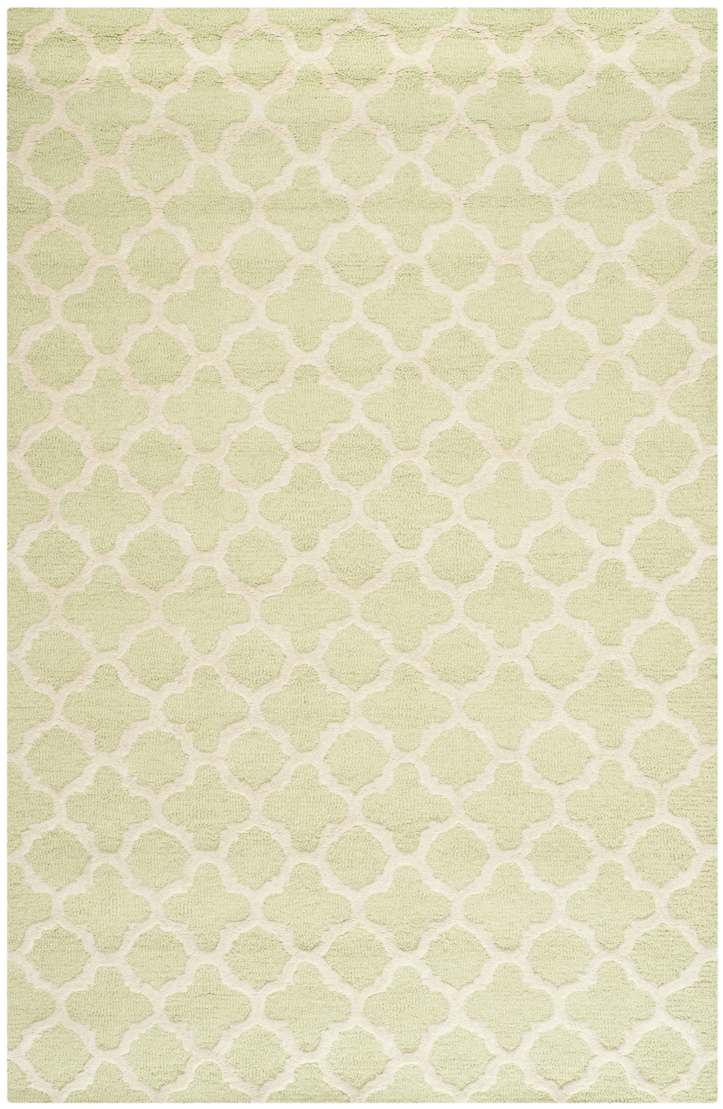 CAMBRIDGE - Tapis de salon interieur en vert clair & ivoire, 61 x 91 cm