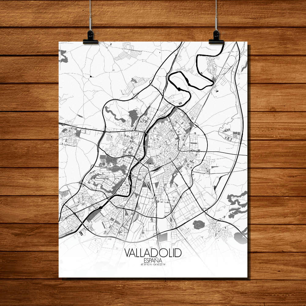 - Affiche Valladolid Carte N&B 40x50