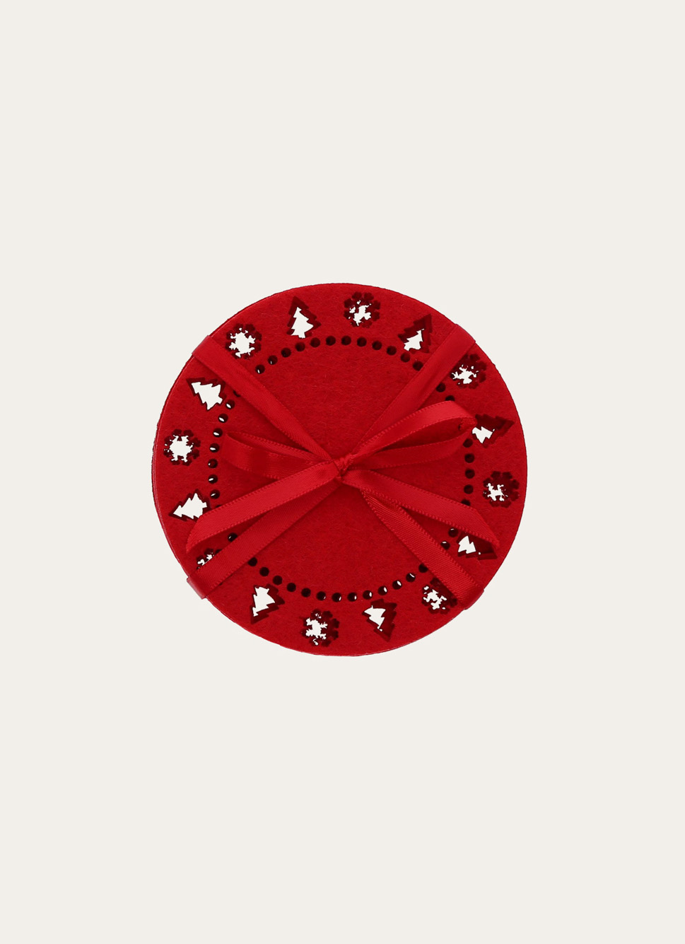 4 DESSOUS VERRES EN FEUTRINE ROUGE