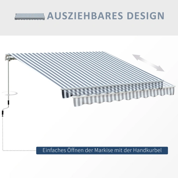 Markise, BxL: 295 x 245 cm, Aluminium/Polyester