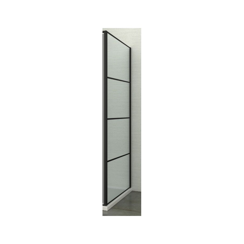 Paroi de douche fixe Loft-Game noir 90 x 200 cm ALLIBERT
