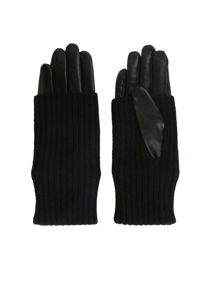 Leather gloves with decorative overlays