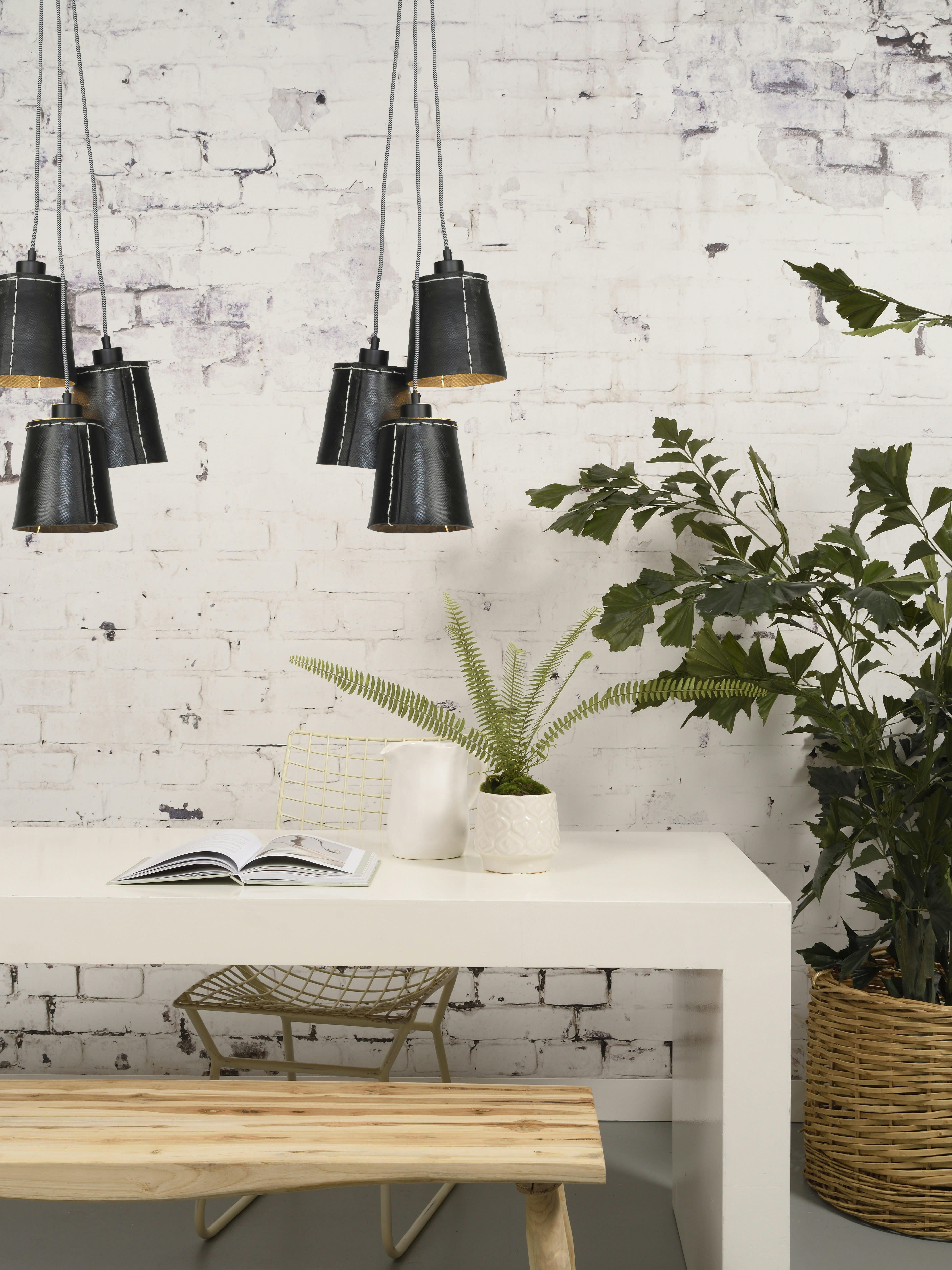 AMAZON - Suspension triple pneu recyclé  noir, h. 50cm