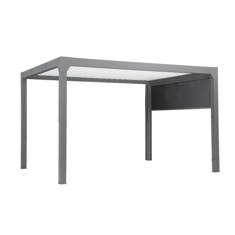 Store manuel pour pergola bioclimatique Pianela gris sable 3 x 2,5 m