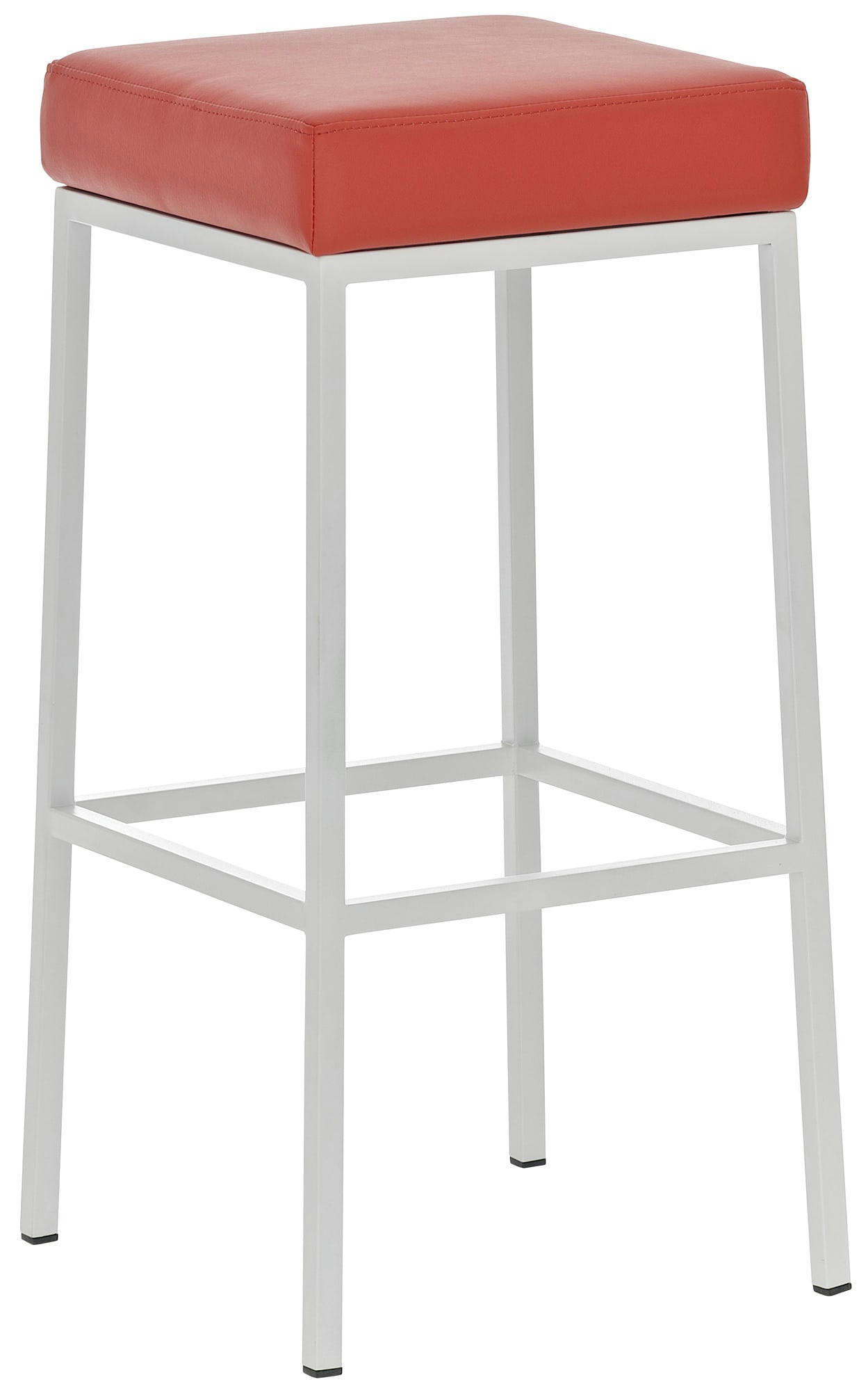 MONTREAL - Lot 2 tabourets de bar avec pieds en métal en similicuir Rouge