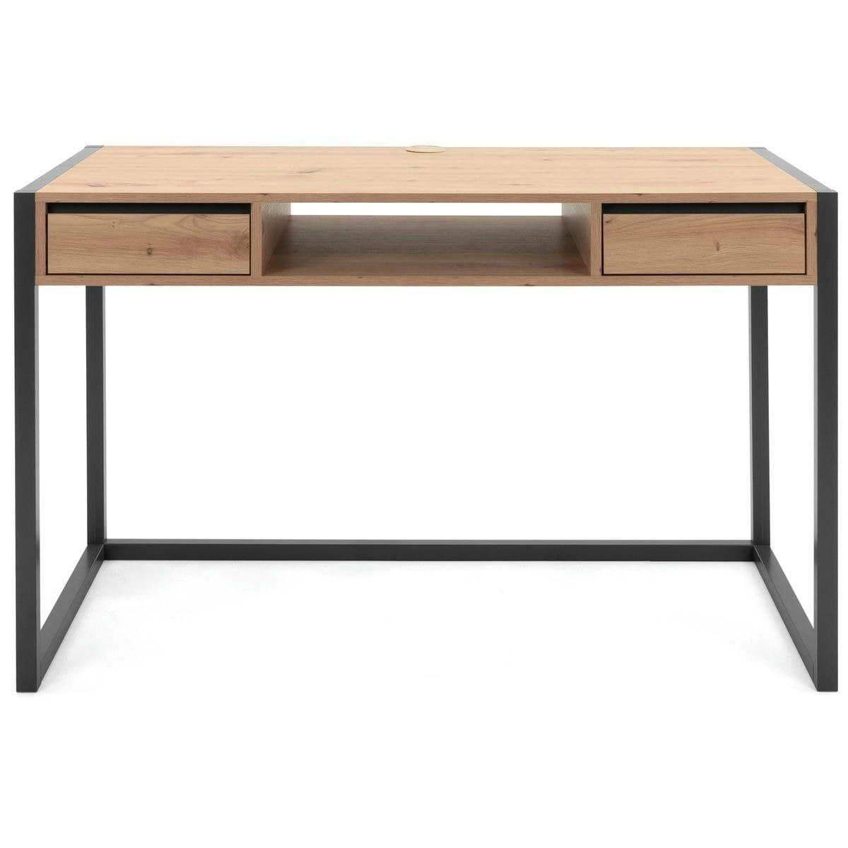 NORA - Bureau effet chêne piètement anthracite 120 cm