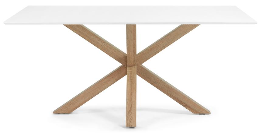 Kave Home Argo Eettafel - 180 x 100 cm - Wit / Eiken