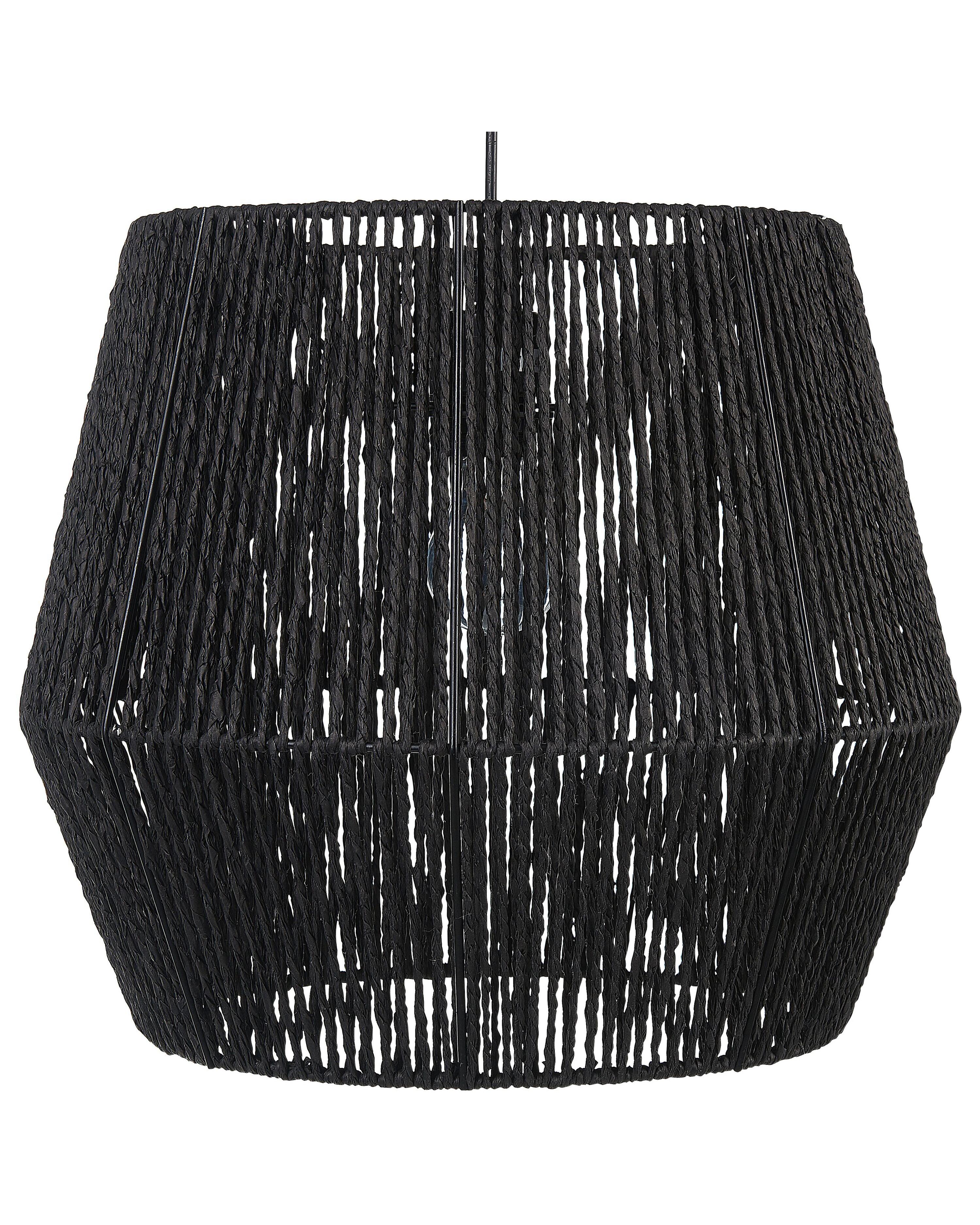 Pendant Lamp GWERU Paper Rope Black