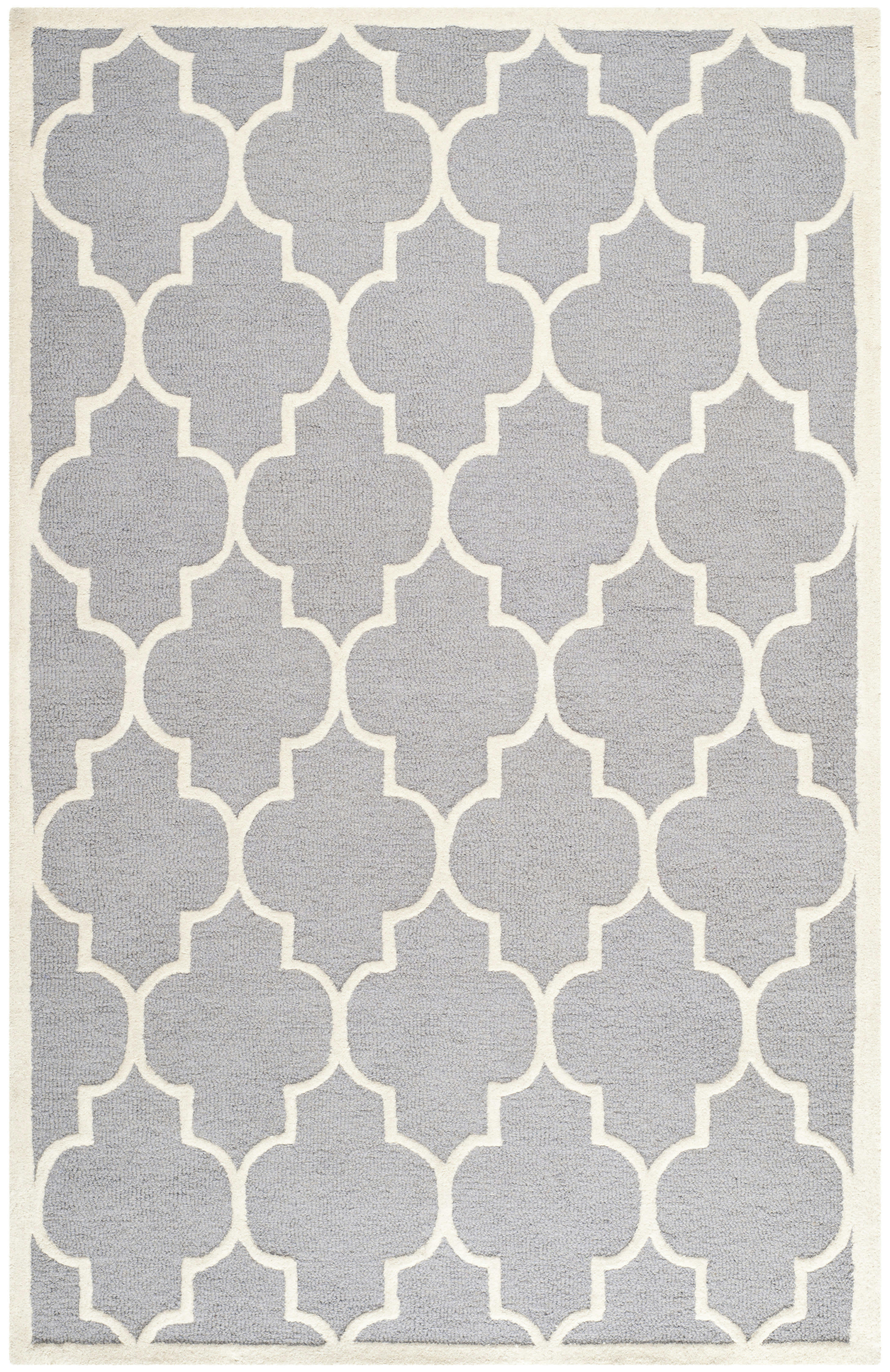 CAMBRIDGE - Tapis de salon interieur en argent & ivoire, 152 x 244 cm