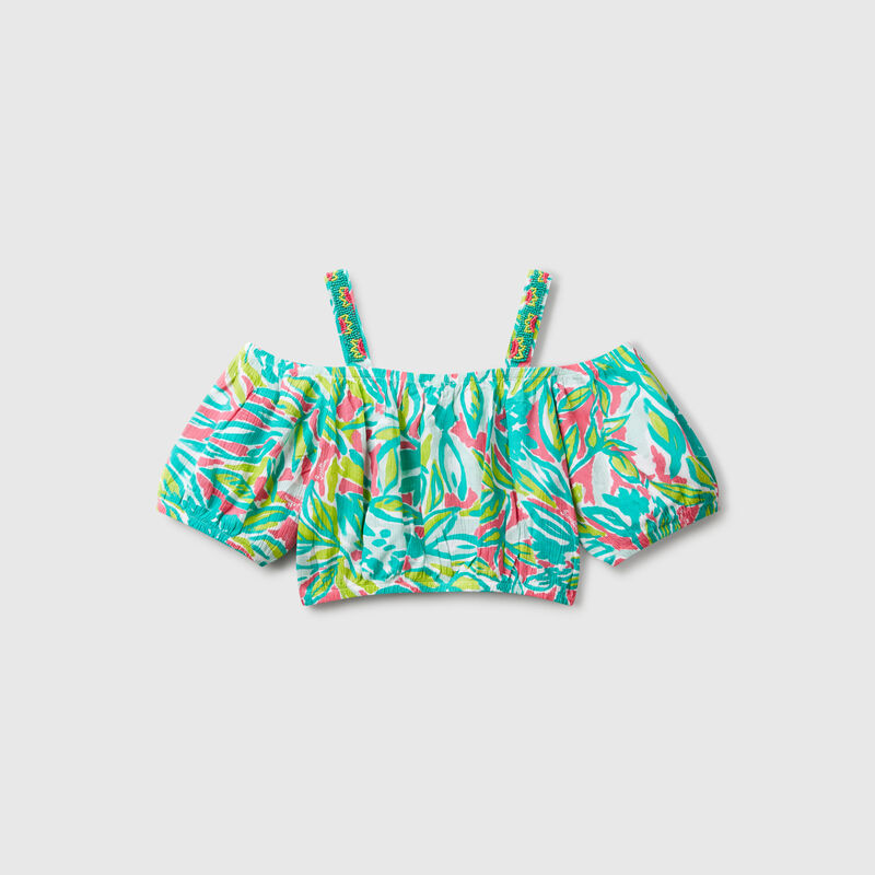 Crop top with tropical print