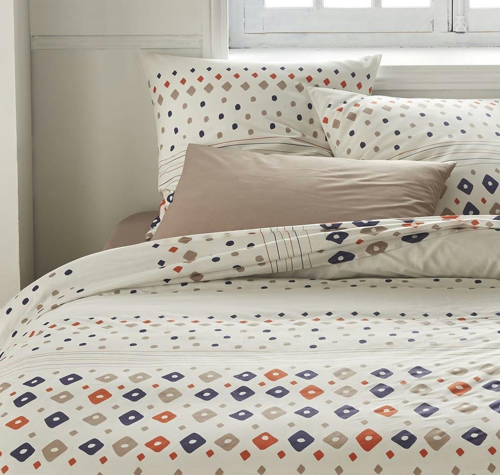 TOGO - Parure housse de couette coton blanc 220x240 cm