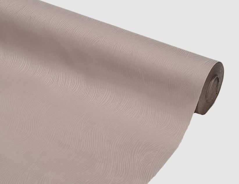 Tischdecke Damast Welle Taupe