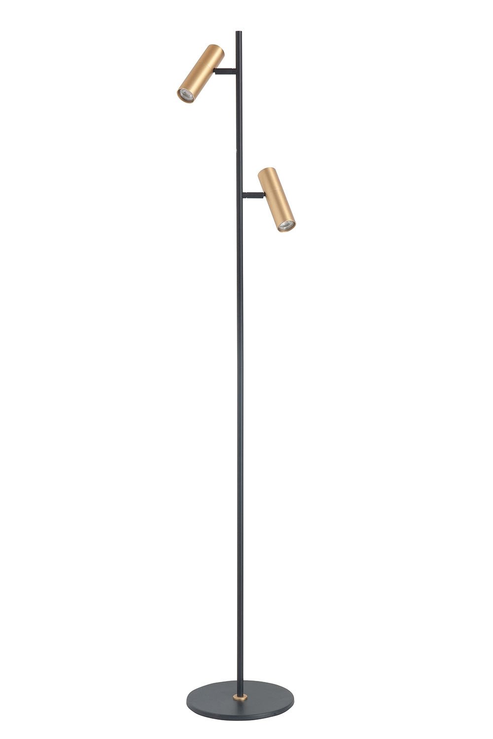 Highlight vloerlamp Trend - 2 lichts - 30 x 141  cm - zwart goud
