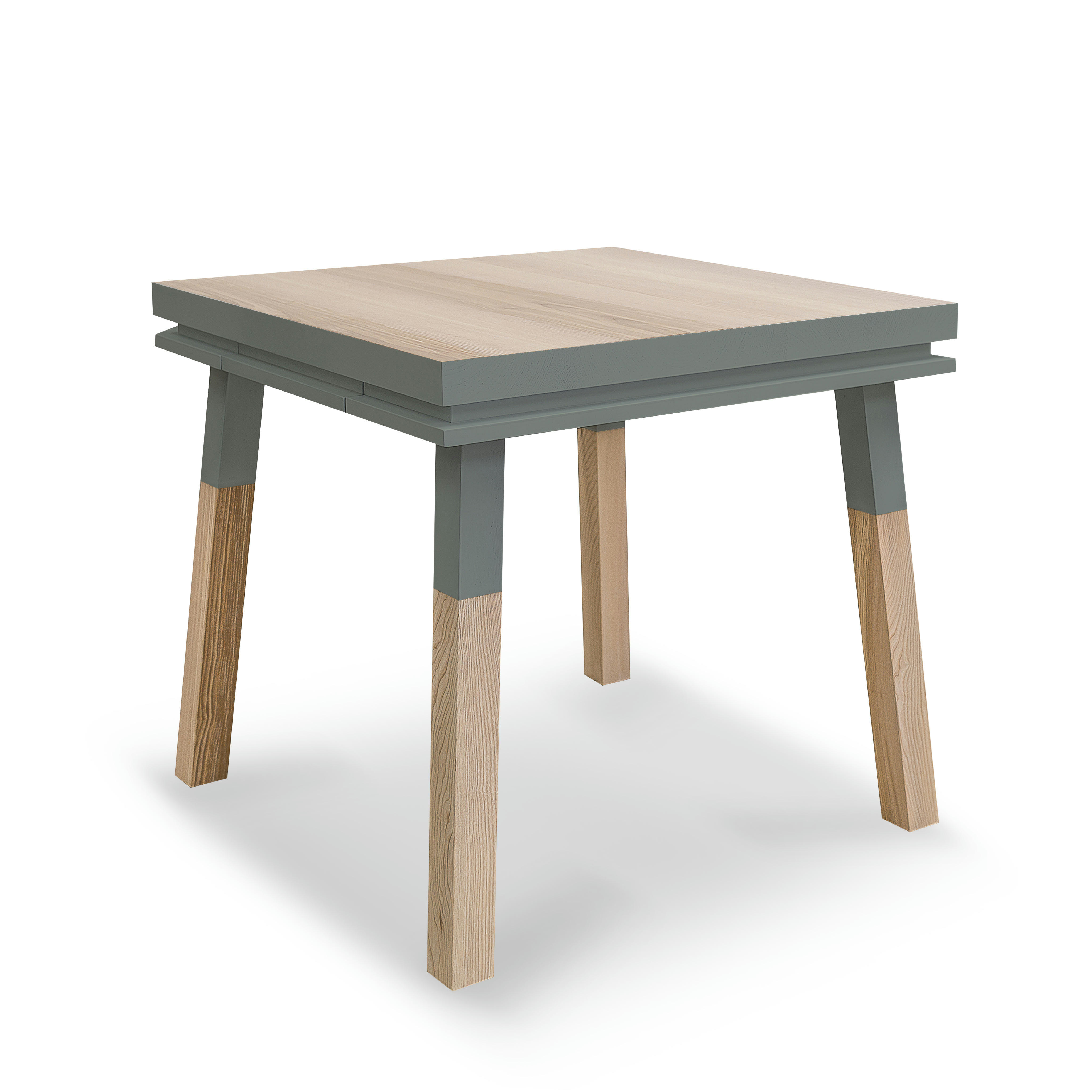 EGEE - Table de cuisine carrée avec tiroir 80 cm, 100% frêne massif
