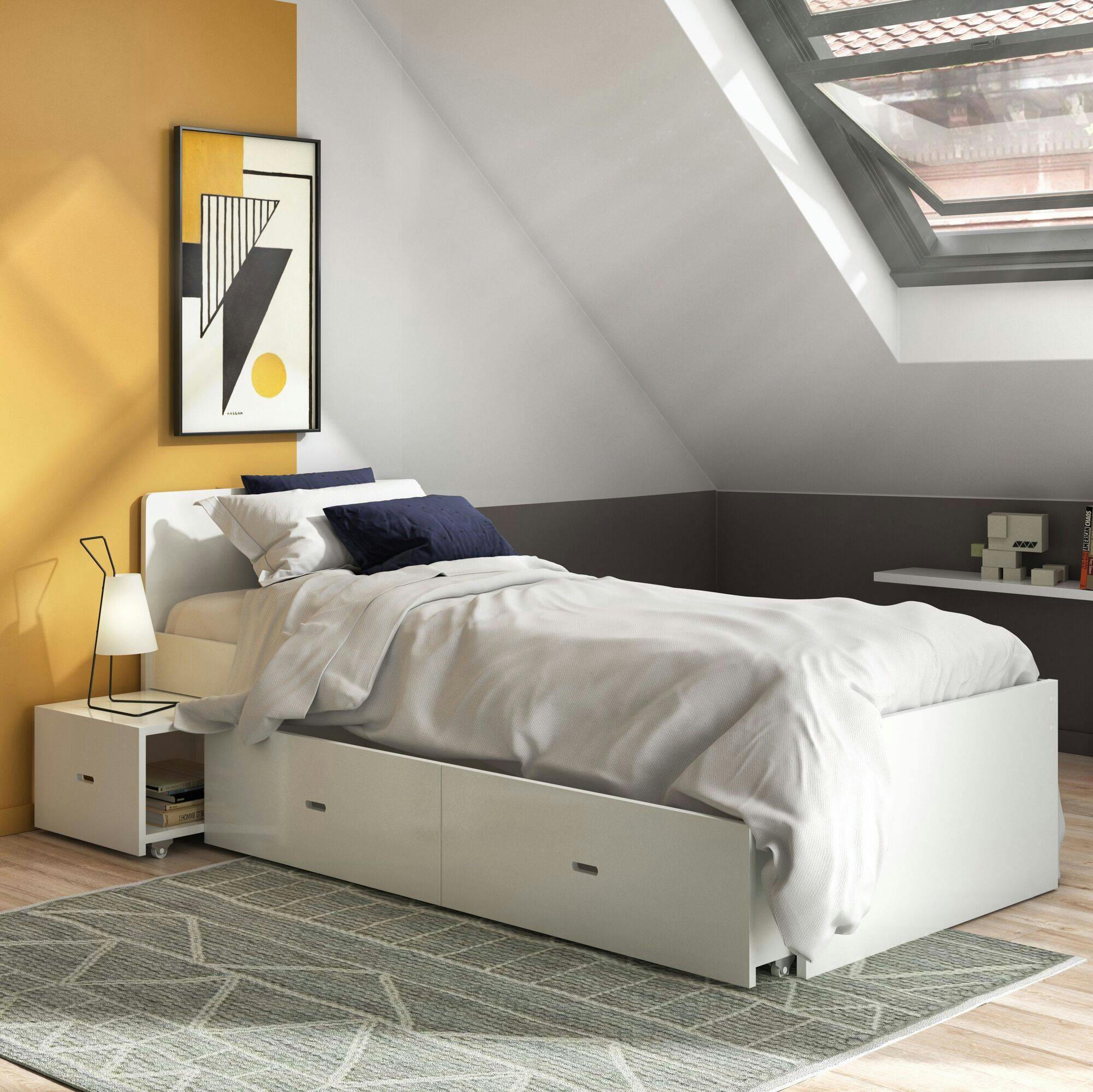 WILMA - Lit enfant effet bois blanc