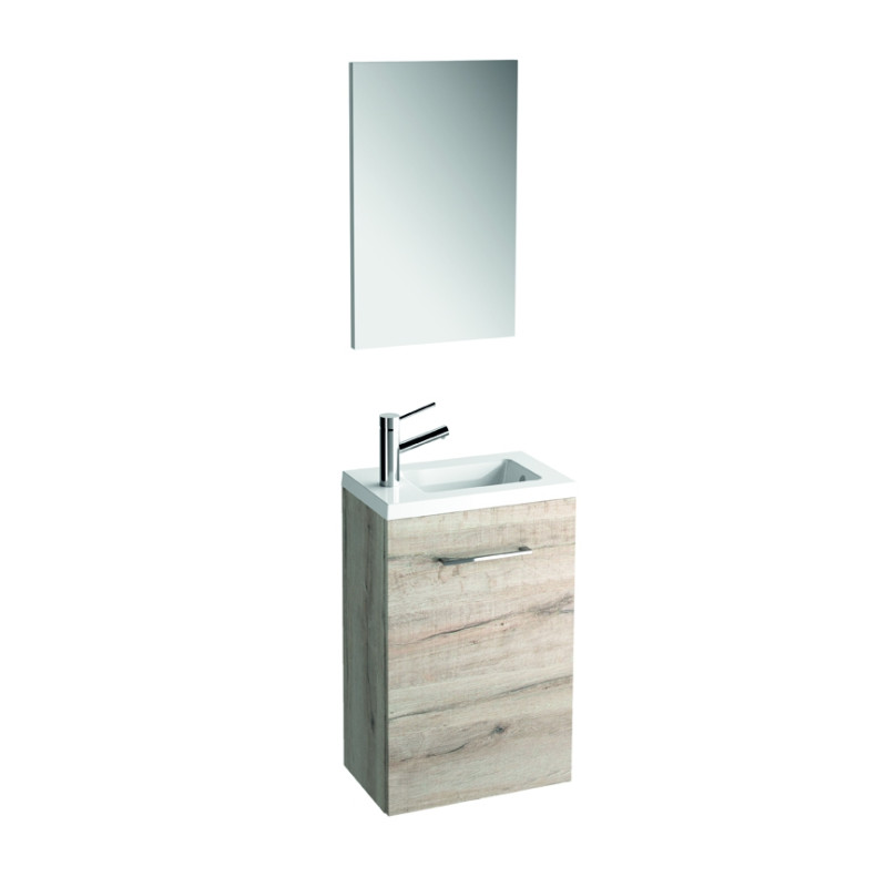 Meuble lave-mains Renji avec 1 porte chêne vintage 40 cm ALLIBERT