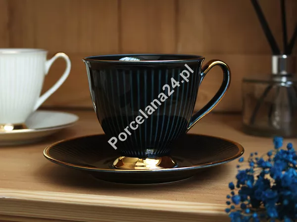 Filiżanka ze spodkiem 0,25 L / 15 cm Chodzież - Dalia Obsydian GZ07
